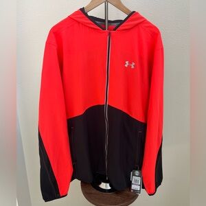 Under Armour Black and Red Mens Zip Hoodie - XXL